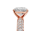 Rose gold Radiant Solitaire with Pave Band and Four-Prong Setting_23