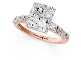Rose gold Radiant Solitaire with Side Baguettes and Channel Set Band_59