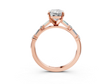 Rose gold Radiant Solitaire with Side Baguettes and Channel Set Band_61