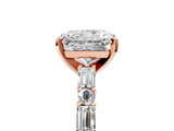 Rose gold Radiant Solitaire with Side Baguettes and Channel Set Band_63