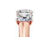 Rose gold Radiant Three-Stone Diamond Ring with Prong Setting on a Classic Band_20
