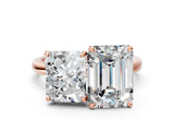 Rose gold Radiant and Emerald Cut Toi Moi Ring with Prong Setting_50