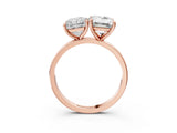 Rose gold Radiant and Emerald Cut Toi Moi Ring with Prong Setting_53