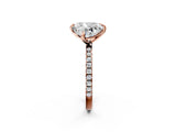 Rose gold Radiant and Heart Toi Moi Ring with Prong Setting and Micro Pave Band 2