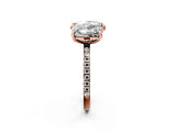 Rose gold Radiant and Heart Toi Moi Ring with Prong Setting and Pave Band 2