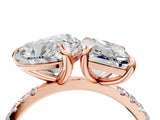 Rose gold Radiant and Heart Toi Moi Ring with Prong Setting and Pave Band 4