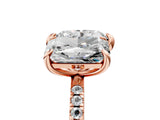 Rose gold Radiant and Heart Toi Moi Ring with Prong Setting and Pave Band 5