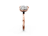 Rose gold Radiant and Heart Toi Moi Ring with Prong Setting and Plain Band 2