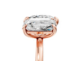 Rose gold Radiant and Heart Toi Moi Ring with Prong Setting and Plain Band 5