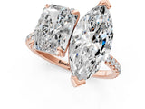 Rose gold Radiant and Marquise Toi Moi Ring with Prong Setting and Micro Pave Band 1