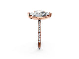 Rose gold Radiant and Marquise Toi Moi Ring with Prong Setting and Micro Pave Band 2