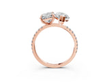 Rose gold Radiant and Marquise Toi Moi Ring with Prong Setting and Micro Pave Band 3