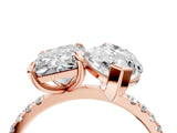 Rose gold Radiant and Marquise Toi Moi Ring with Prong Setting and Micro Pave Band 4
