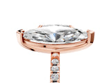 Rose gold Radiant and Marquise Toi Moi Ring with Prong Setting and Micro Pave Band 5