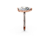 Rose gold Radiant and Marquise Toi Moi Ring with Prong Setting and Pave Band 2