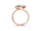 Rose gold Radiant and Marquise Toi Moi Ring with Prong Setting and Pave Band 3
