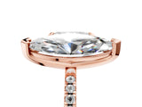 Rose gold Radiant and Marquise Toi Moi Ring with Prong Setting and Pave Band 5