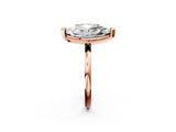 Rose gold Radiant and Marquise Toi Moi Ring with Prong Setting and Plain Band 2