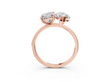 Rose gold Radiant and Marquise Toi Moi Ring with Prong Setting and Plain Band 3