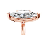 Rose gold Radiant and Marquise Toi Moi Ring with Prong Setting and Plain Band 5