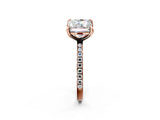 Rose gold Radiant and Princess Toi Moi Ring with Prong Setting and Pave Band 3