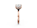 Rose gold Radiant and Princess Toi Moi Ring with Prong Setting and Plain Band 2
