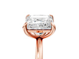 Rose gold Radiant and Princess Toi Moi Ring with Prong Setting and Plain Band 5