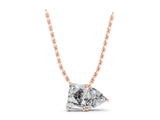 Rose gold Radiant and Trillion Diamond Two-Stone Pendant with Prong Setting_21