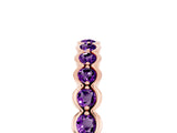 Rose gold Round Amethyst Bezel Set Eternity Band_11