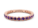 Rose gold Round Amethyst Bezel Set Eternity Band_6
