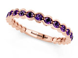 Rose gold Round Amethyst Bezel Set Eternity Band_7