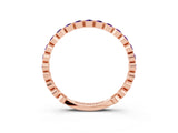 Rose gold Round Amethyst Bezel Set Eternity Band_9