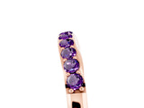 Rose gold Round Amethyst Curved Wedding Band with Channel Setting_11