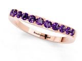 Rose gold Round Amethyst Curved Wedding Band with Channel Setting_7