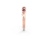 Rose gold Round Amethyst Eternity Band with Twist Prong Setting_8