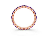 Rose gold Round Amethyst Eternity Band with U-Prong Setting_33