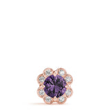 Rose gold Round Amethyst Flower Halo Pendant with Four-Prong Setting 1