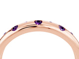 Rose gold Round Amethyst Flush-Set Comfort Fit Band_10