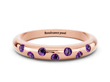 Rose gold Round Amethyst Flush-Set Comfort Fit Band_6