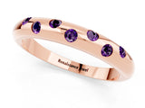 Rose gold Round Amethyst Flush-Set Comfort Fit Band_7