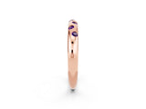 Rose gold Round Amethyst Flush-Set Comfort Fit Band_8
