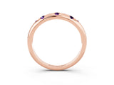Rose gold Round Amethyst Flush-Set Comfort Fit Band_9