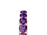 Rose gold Round Amethyst Half Eternity Band with Classic Prong Setting_11
