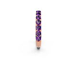Rose gold Round Amethyst Half Eternity Band with Classic Prong Setting_8
