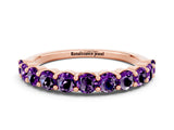 Rose gold Round Amethyst Half-Eternity Prong-Set Band_6