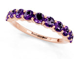 Rose gold Round Amethyst Half-Eternity Prong-Set Band_7