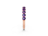 Rose gold Round Amethyst Half-Eternity Prong-Set Band_8