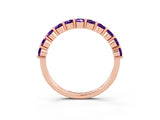Rose gold Round Amethyst Half-Eternity Prong-Set Band_9
