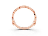 Rose gold Round Amethyst Leaf Eternity Band with Bezel Setting_39