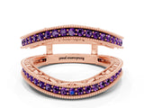Rose gold Round Amethyst Milgrain Eternity Band with Channel Setting_18